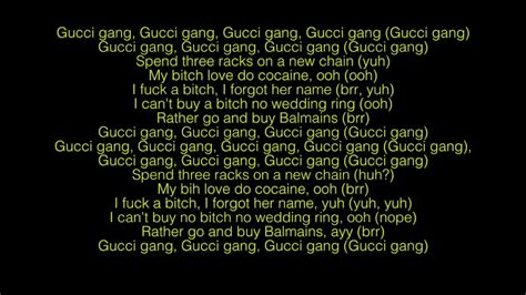 gucci gang lyrics clean copy and paste|Gucci gang clean 1 hour.